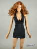 Pop Toys 1/6 Scale Female Black V-Neck Sheath Mini Dress